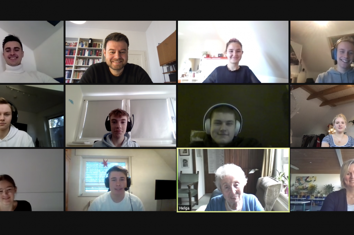 Foto_Gespräch mit Helga Feldner-Busztin Aufruf zu Toleranz und gegen Menschenfeindlichkeit: Digitales Zeitzeugengespräch mit der Holocaust-Überlebenden Frau Dr. Helga Feldner-Busztin